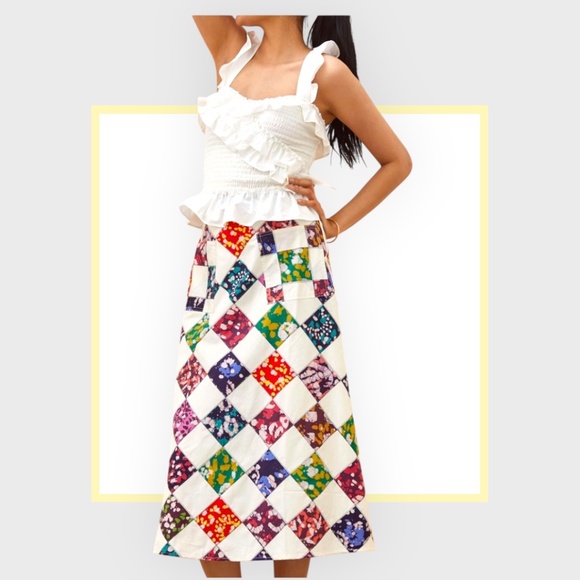 Anthropologie - Patchwork Midi Skirt - New With Tags - Picture 1 of 7